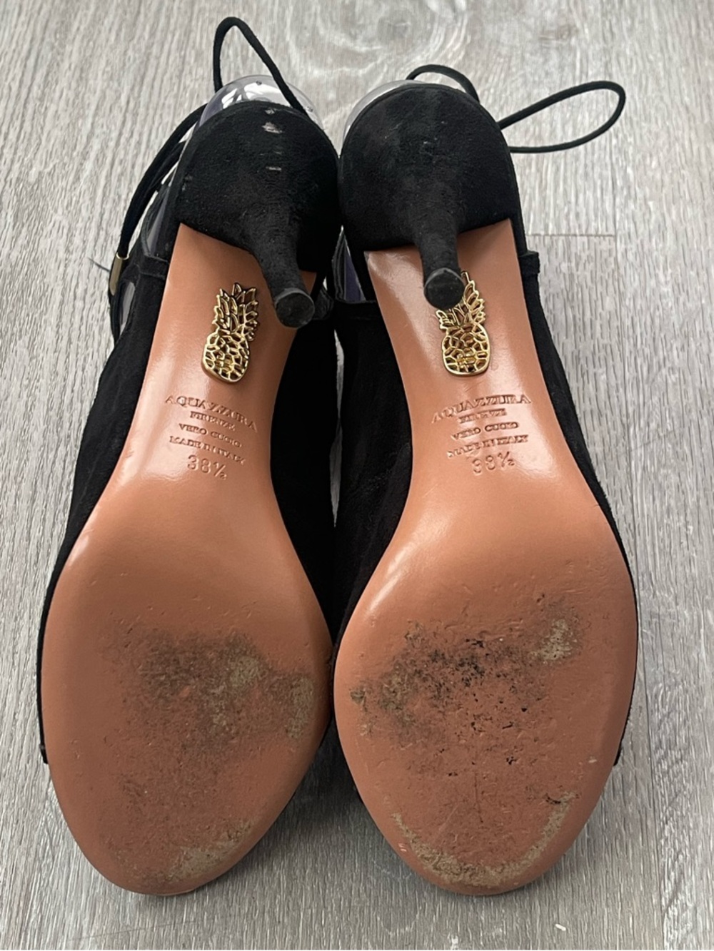 Aquazzura Sexy Thing Black Suede Cutout Ankle Booties Size 38.5 - Picture 7 of 7